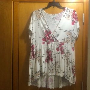Torrid super soft knit 2x floral asymmetrical top